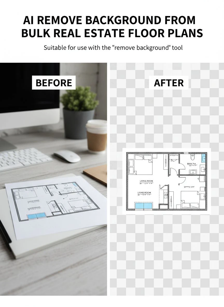 ai remove background from bulk real estate floor plans - Professional Guide
